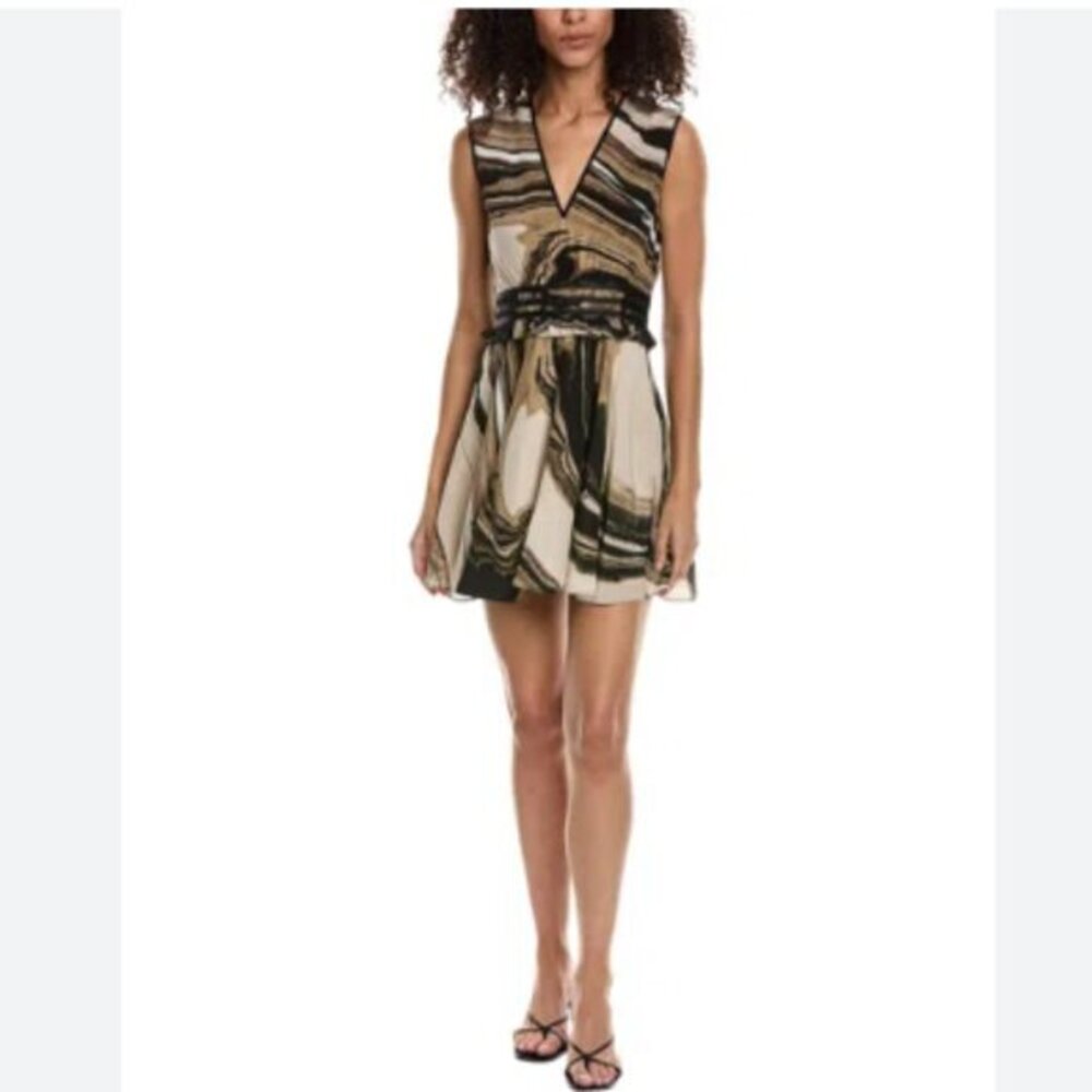 NWT The Kooples Black and Cream Mini Dress, size S